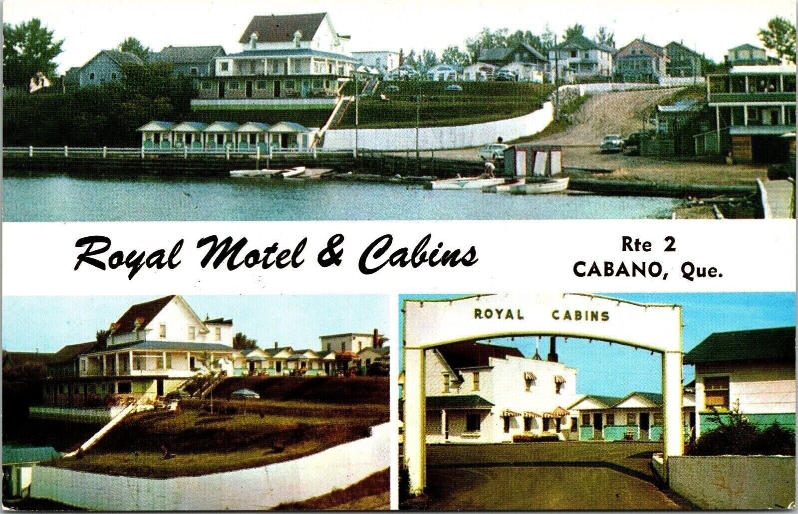 Royal Motel & Cabins Multi View Cabano Quebec Canada Chrome Postcard