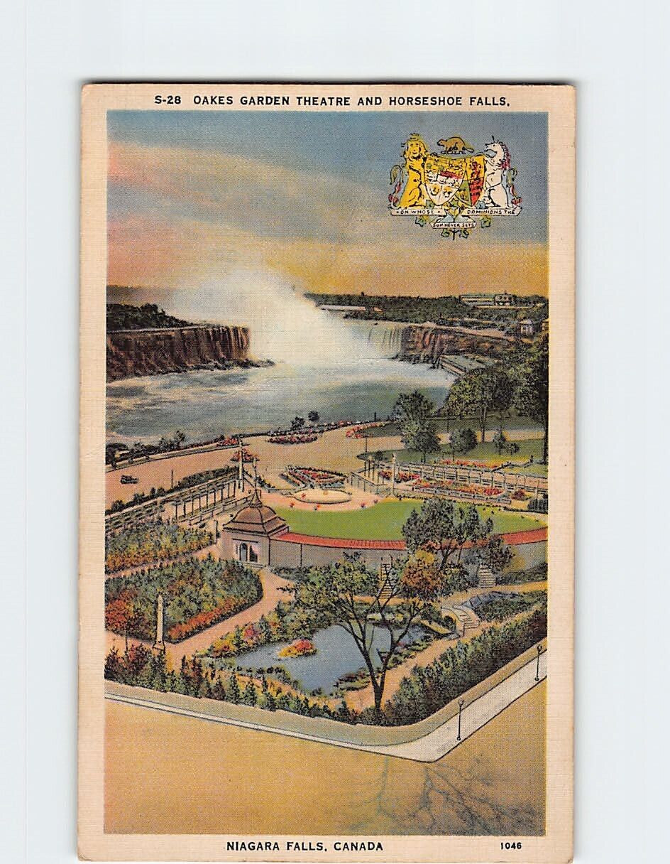 Postcard Oakes Garden Theatre And Horseshoe Falls Niagara Falls Canada