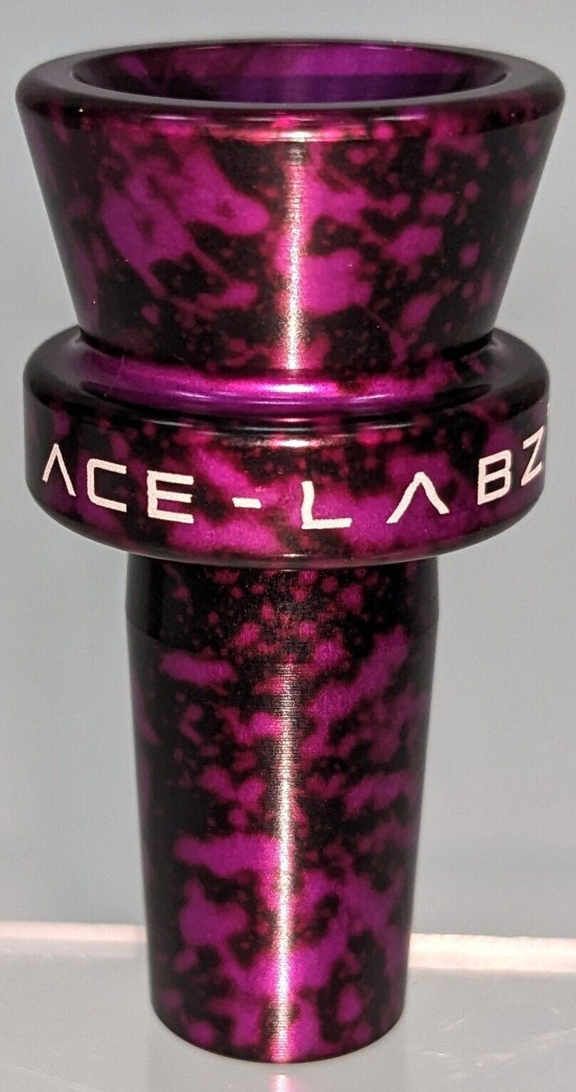 Ace-Labz TITAN-BOWL 14mm Metal Unbreakable Slide Single Hole Purple Black U.S.A.