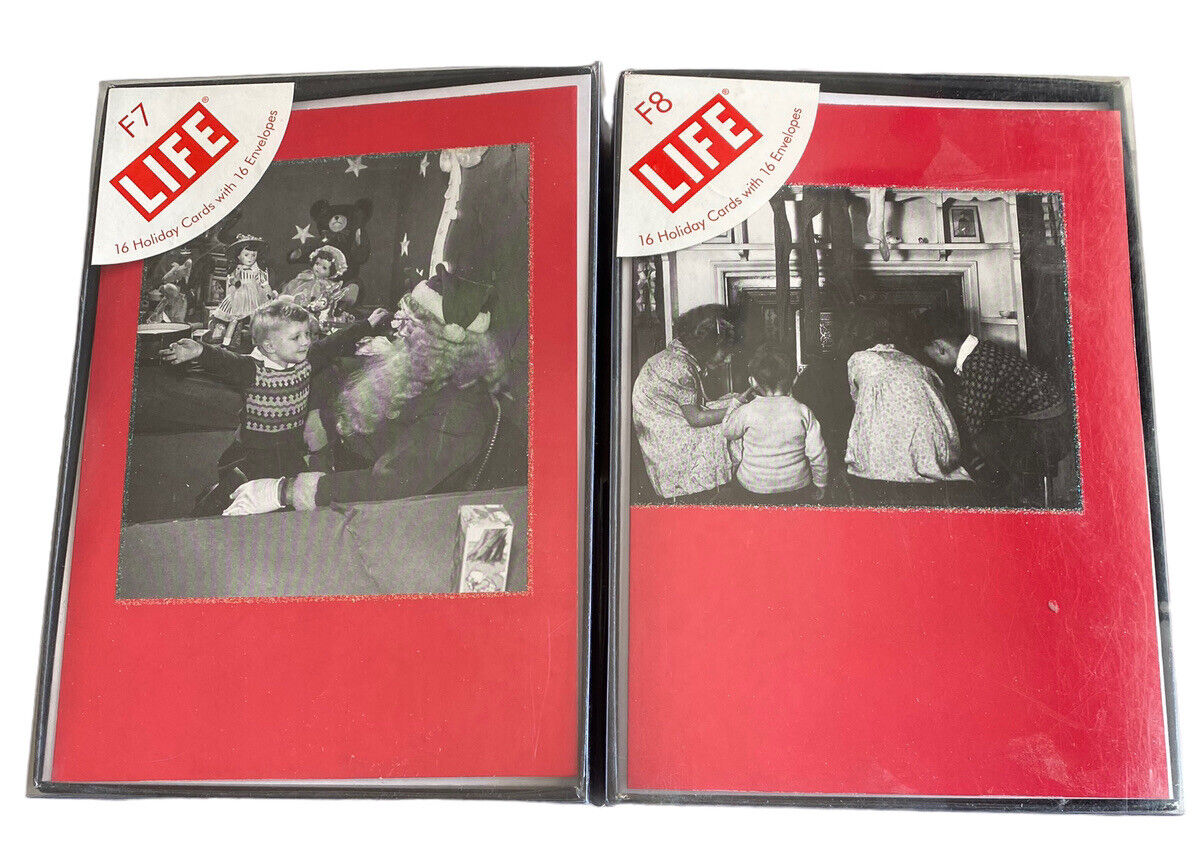 2x Life Magazine Christmas Cards Box of 16 Cards / 16 White Envelopes NEW
