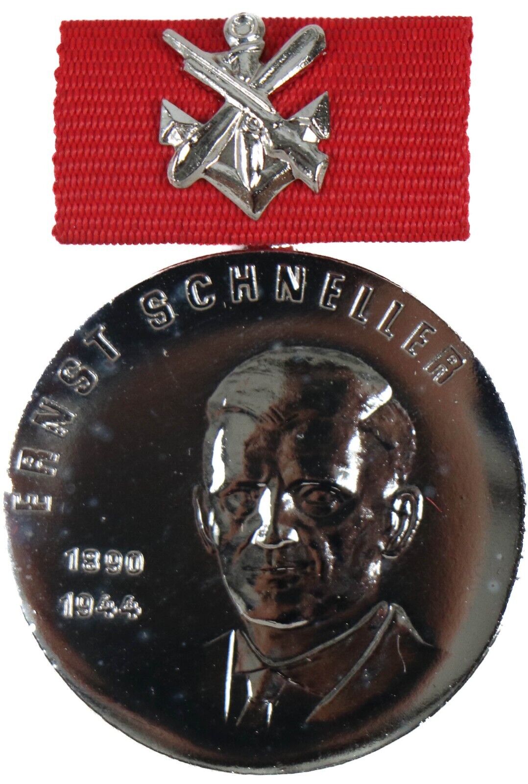 East German Army GST Silver Ernst Schneller Medal Award NVA DDR Military