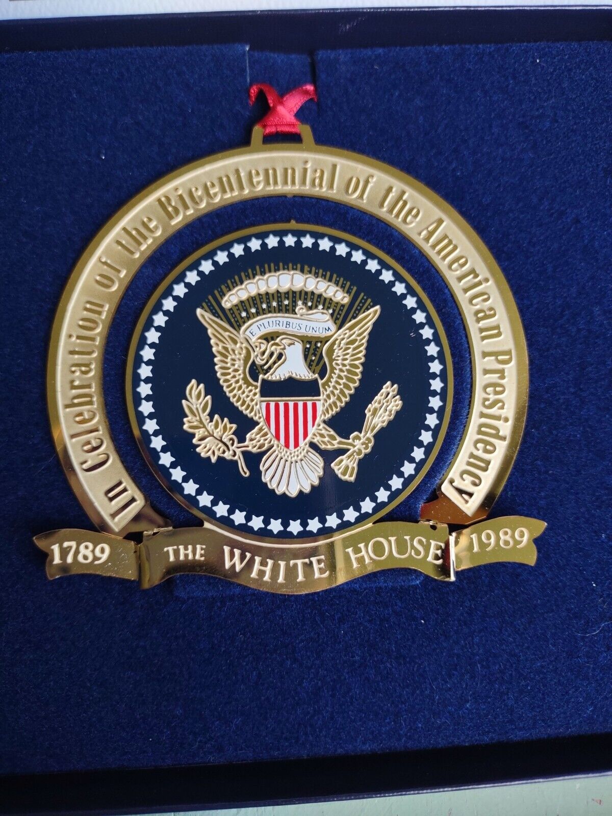 1989 White House Historical Ornament Presidential Seal Bicentennial Edition VTG
