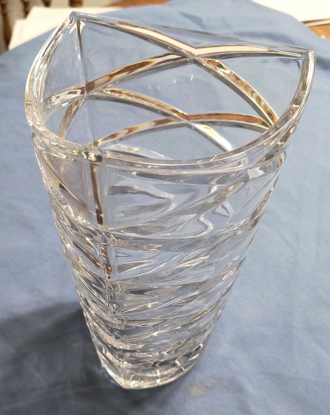 Large vintage crystal vase
