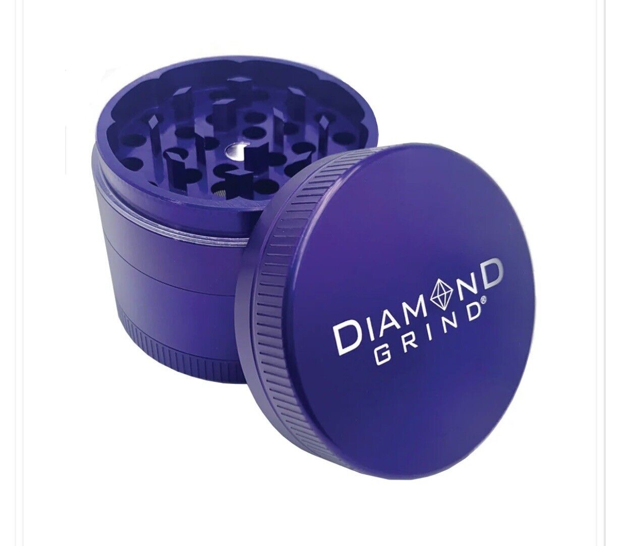 Diamond Grind Herb & Spice Grinder 4-part Small 2.25” 56mm Dark Blue