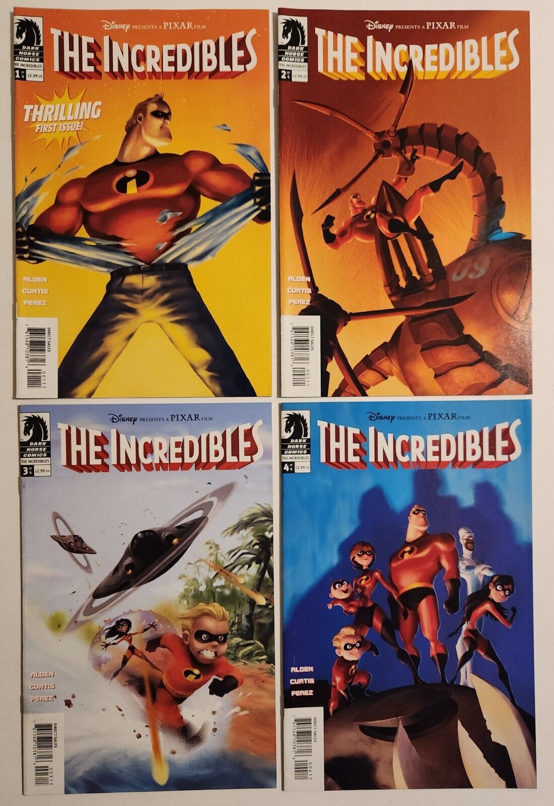 The Incredibles #1-4 (2004, Dark Horse) VF Complete Set Disney Pixar