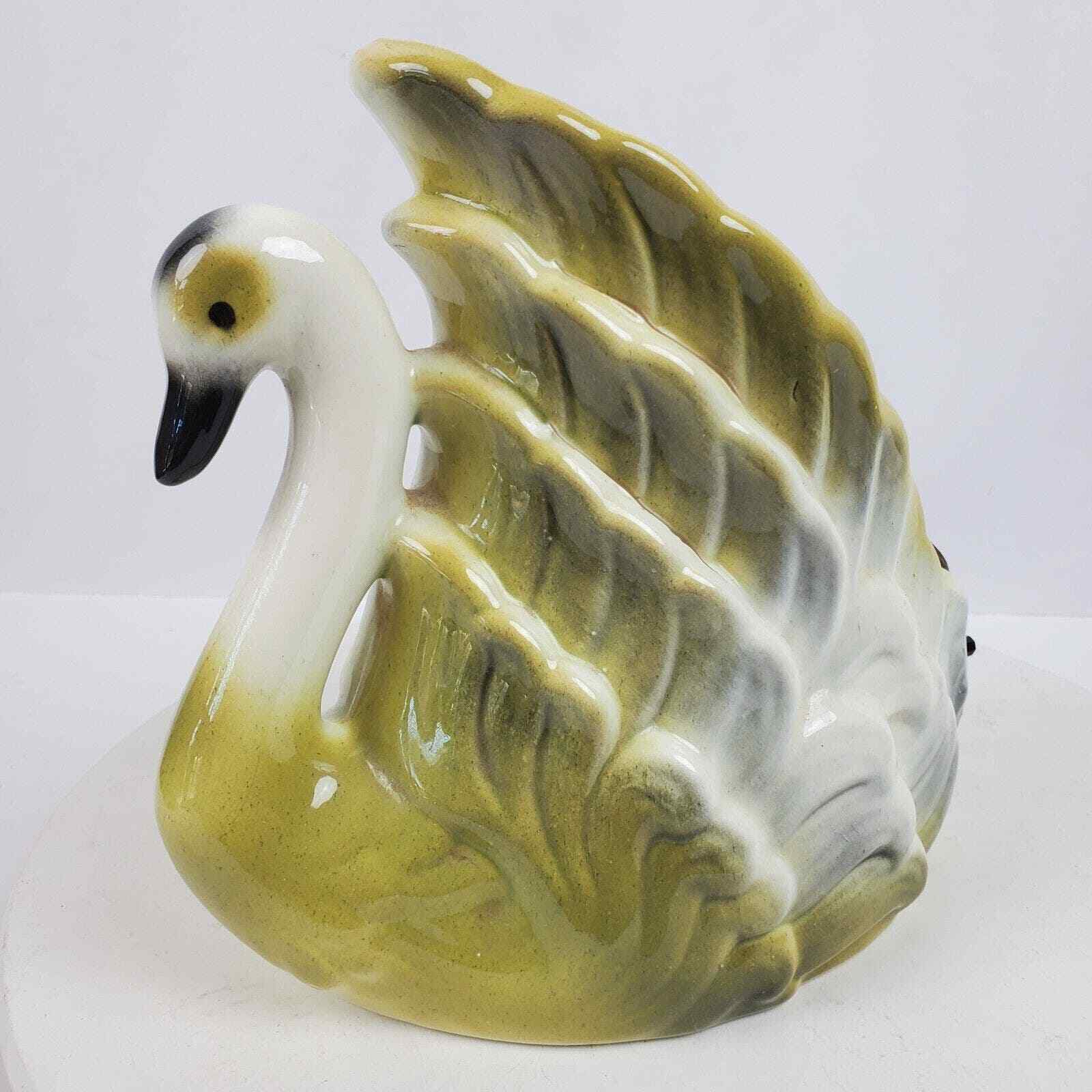 Vintage California Potteries Ceramic Swan Lamp ART Corded