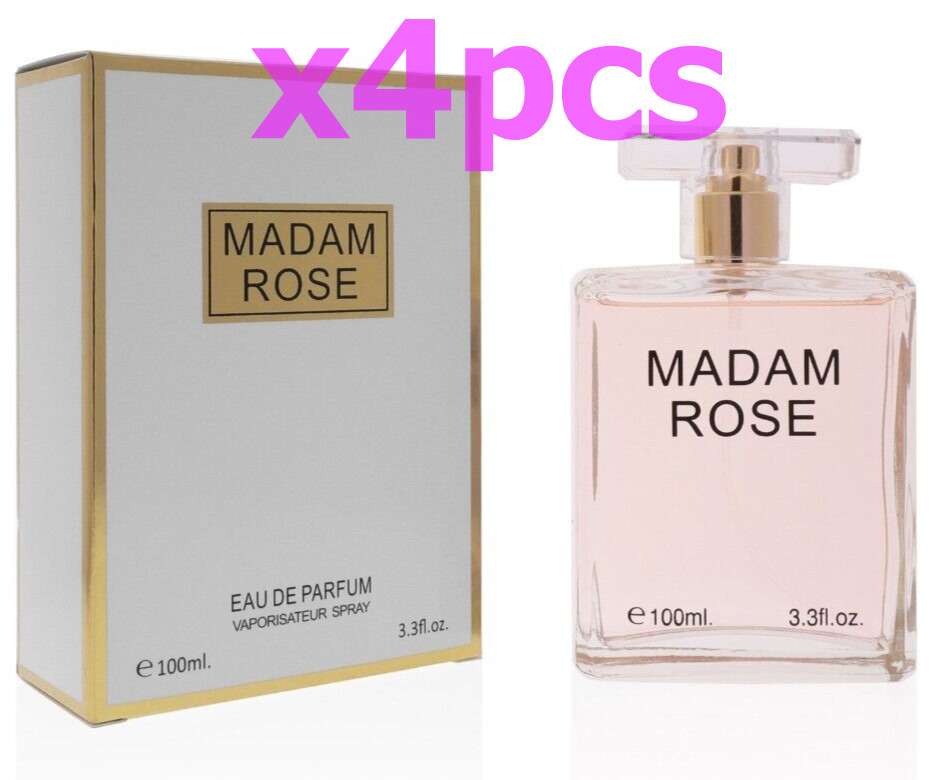 4pcs Madam Rose Perfume EDP Spray 3.3oz Fragrance for Women
