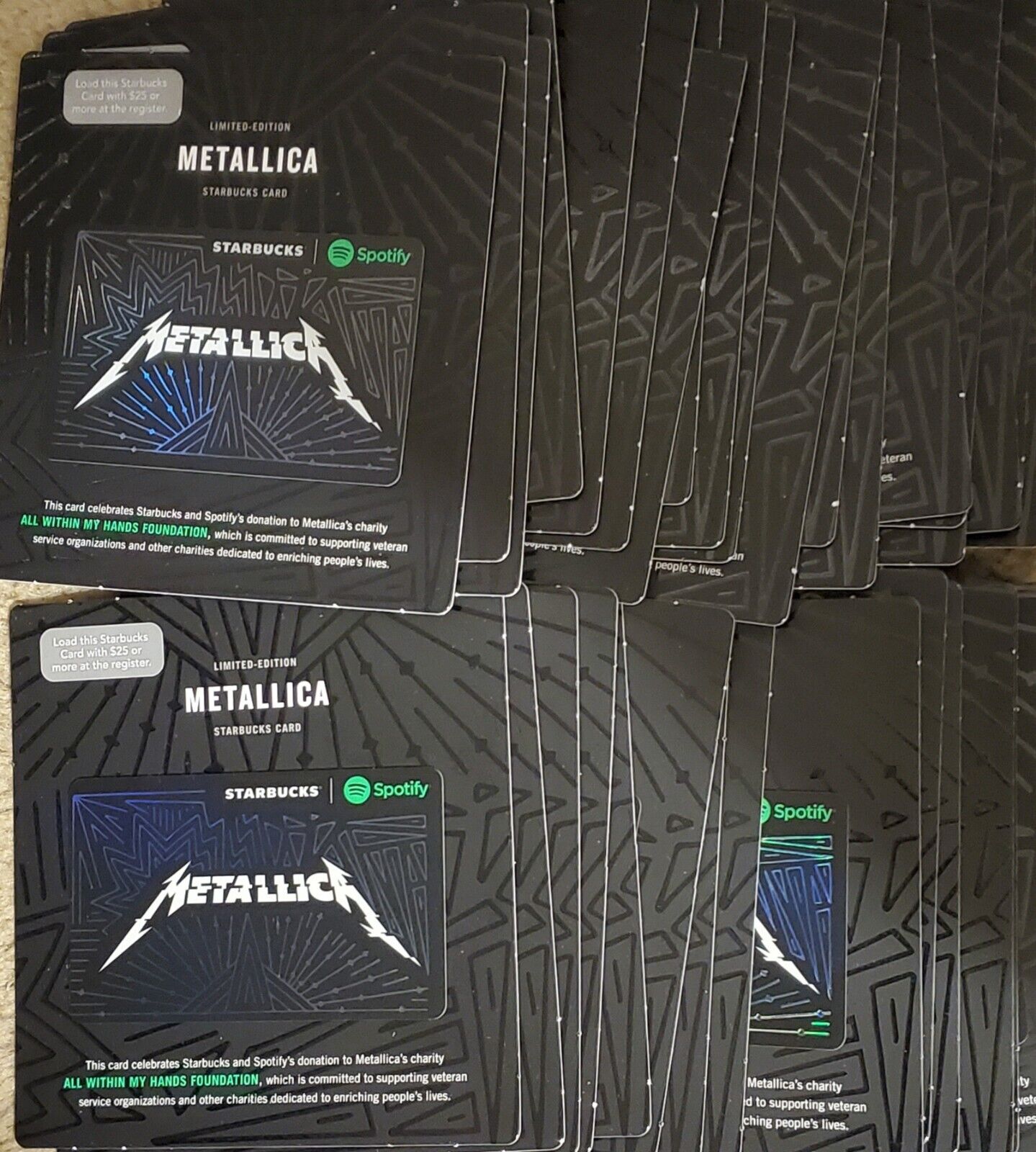 LOT Of  20 (Twenty) Metallica STARBUCKS Gift Cards Limited Edition Gift Card