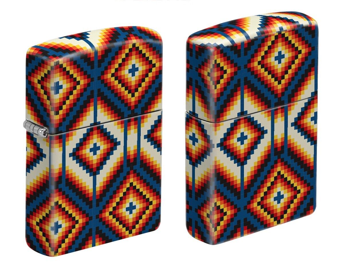 Zippo 6937, Colorful Tribal Pattern Design, 540 Matte Color Process, NEW
