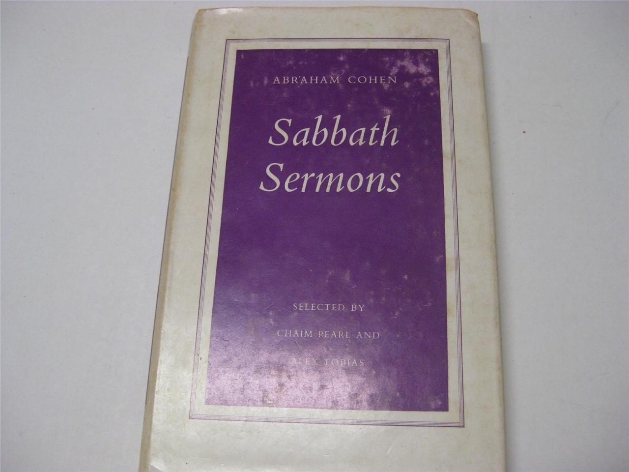 Sabbath sermons by Abraham Cohen        London : Soncino Press, 1960