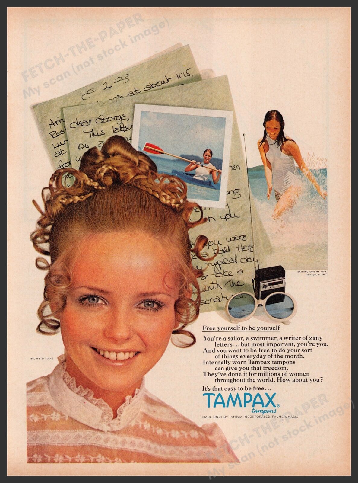 Tampax Tampons 1960s Print Advertisement Ad 1969 