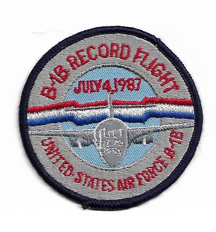 USAF B-1B RECORD FLIGHT JULY 4 1987 patch