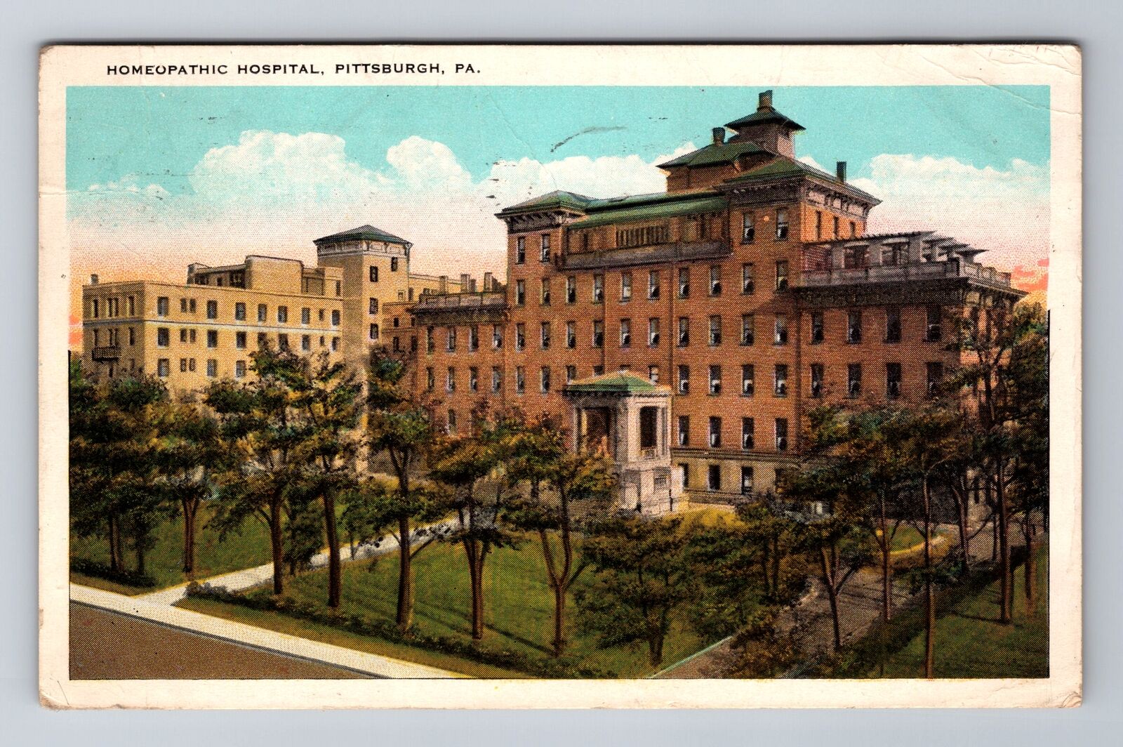 Pittsburgh PA-Pennsylvania, Homeopathic Hospital, Vintage c1938 Postcard