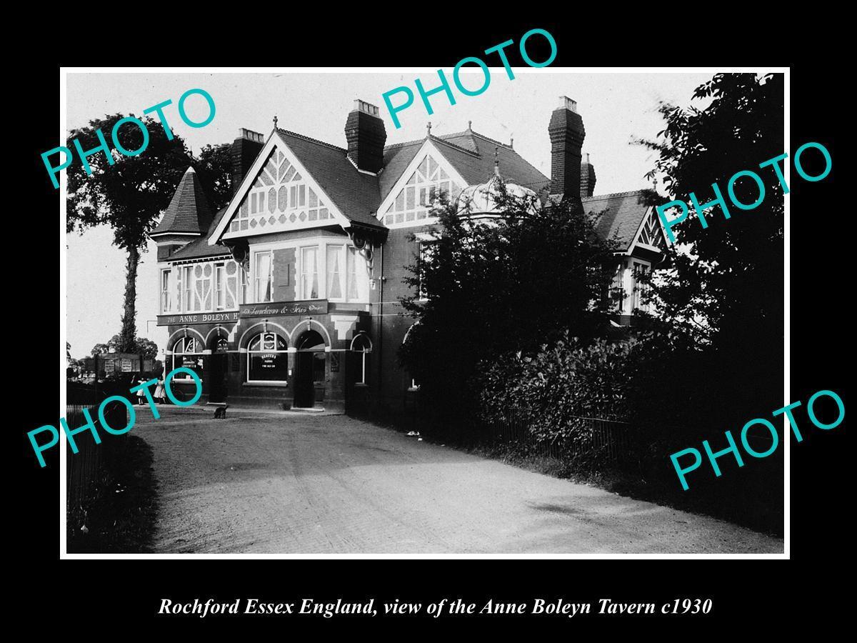 OLD LARGE HISTORIC PHOTO ROCHFORD ESSEX ENGLAND THE ANNE BOLEYN TAVERN c1930