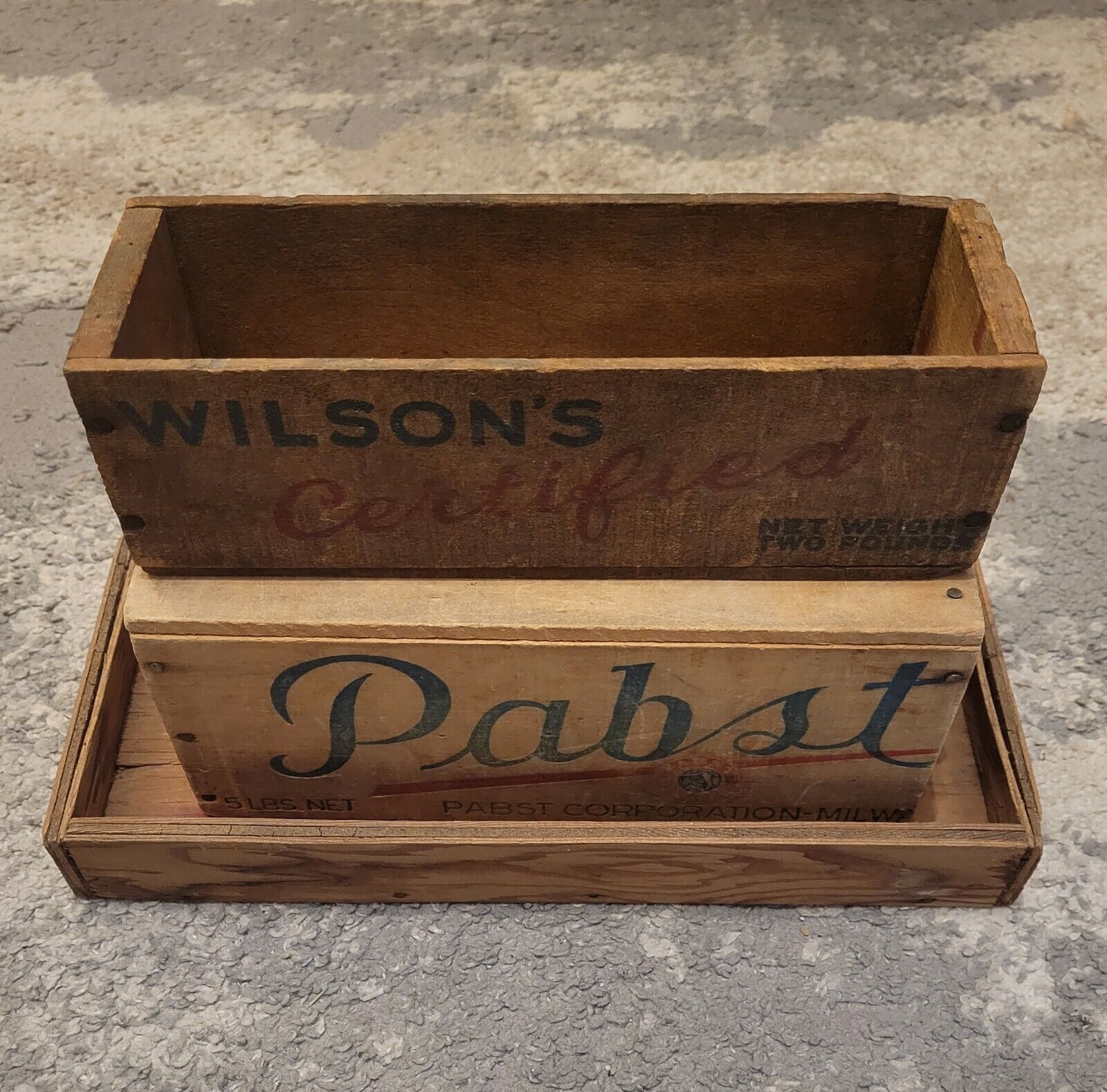 2 Vintage Cheese Boxes - Pabst & Wilson\'s American Pasteurized Process Cheese 🧀