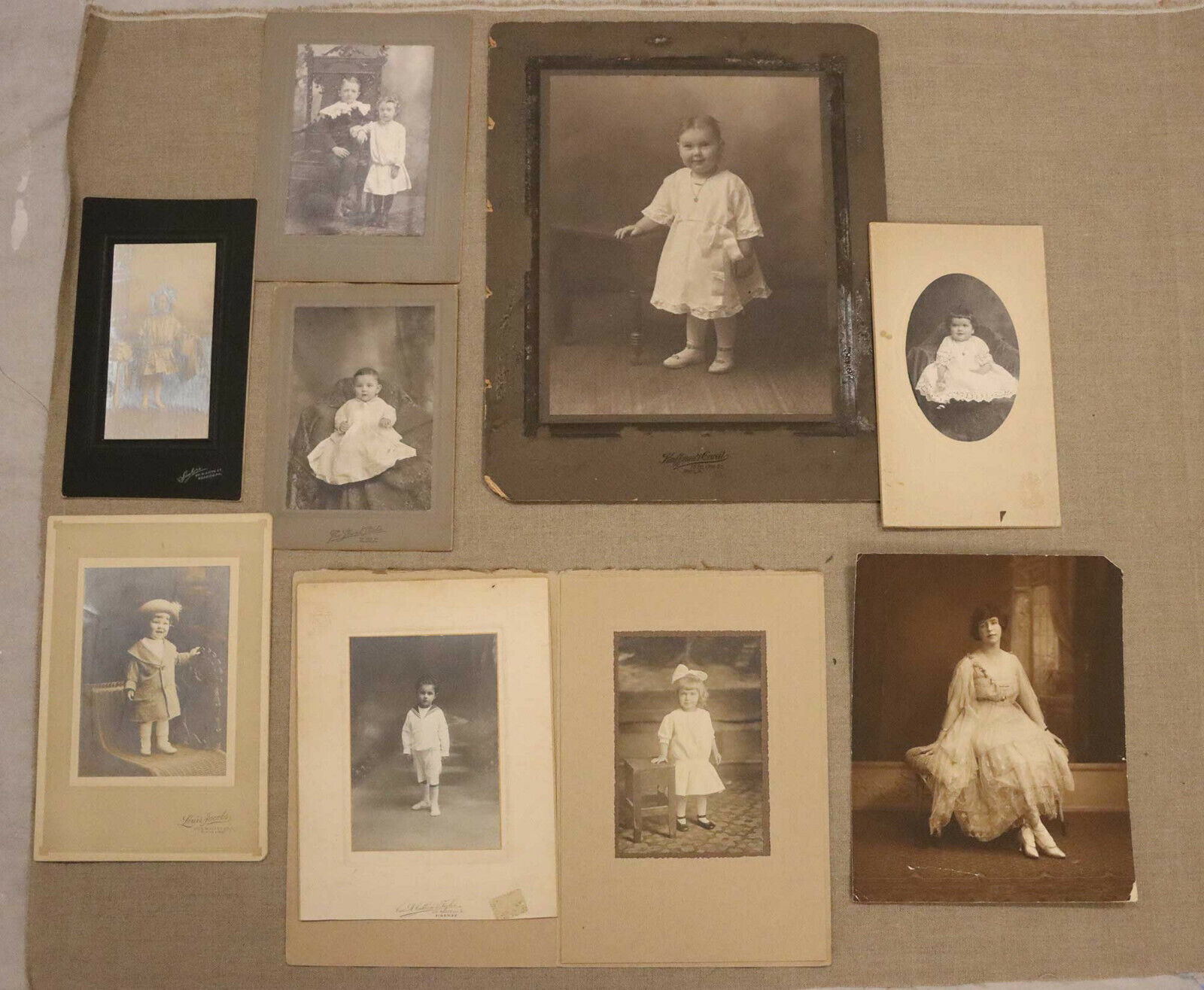 Lot of Antique Vintage Cabinet Photos Children Baby Infant Boy Girl Woman CDV