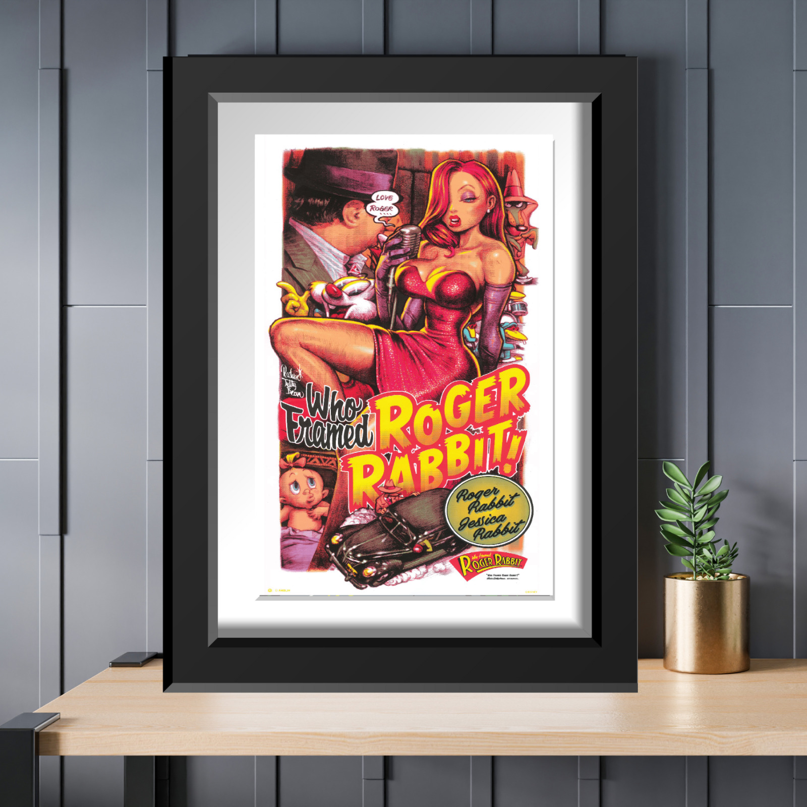 Disney Who Framed Roger Rabbit Jessica Eddie Valiant Movie Poster Print
