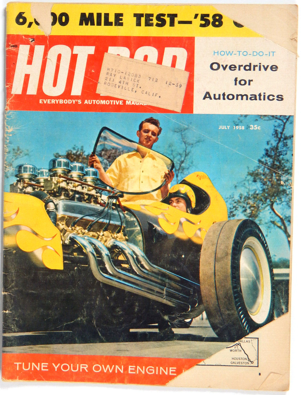 VTG HOT ROD AUTOMOTIVE MAGAZINE JULY 1958 OVERDRIVE FOR AUTOMATICS TUNING