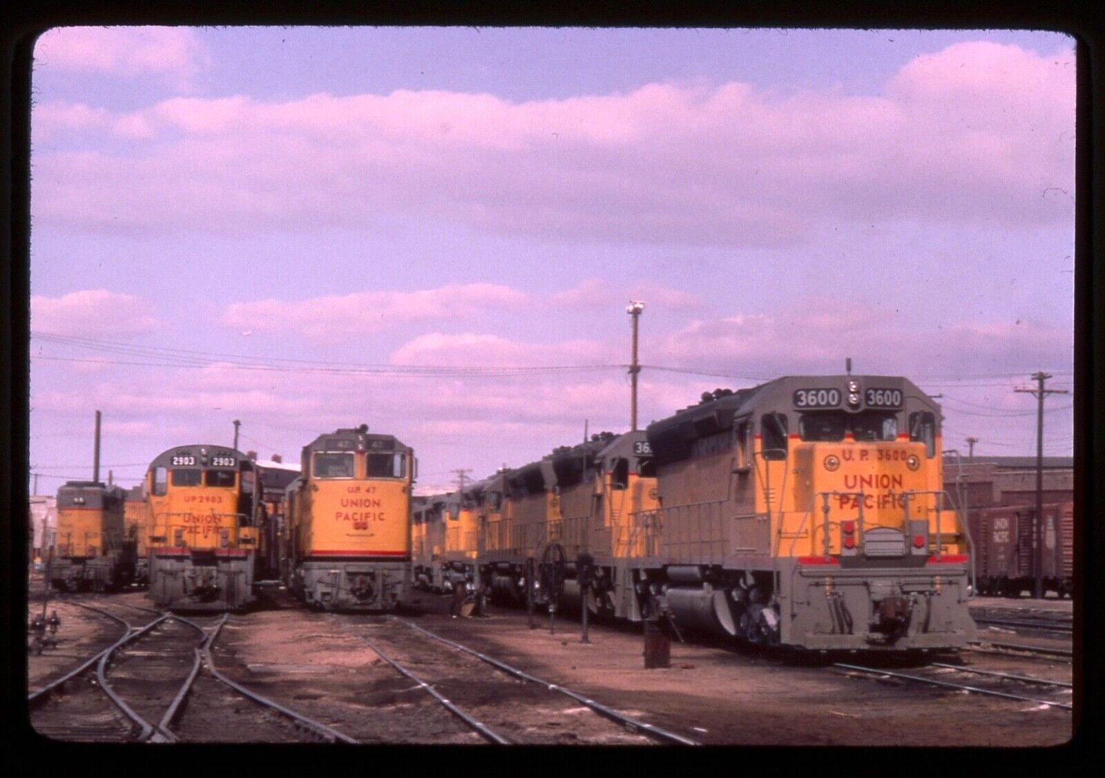 Railroad Slide - Union Pacific #3600 SD45 Locomotive 1968 Denver Colorado Yard