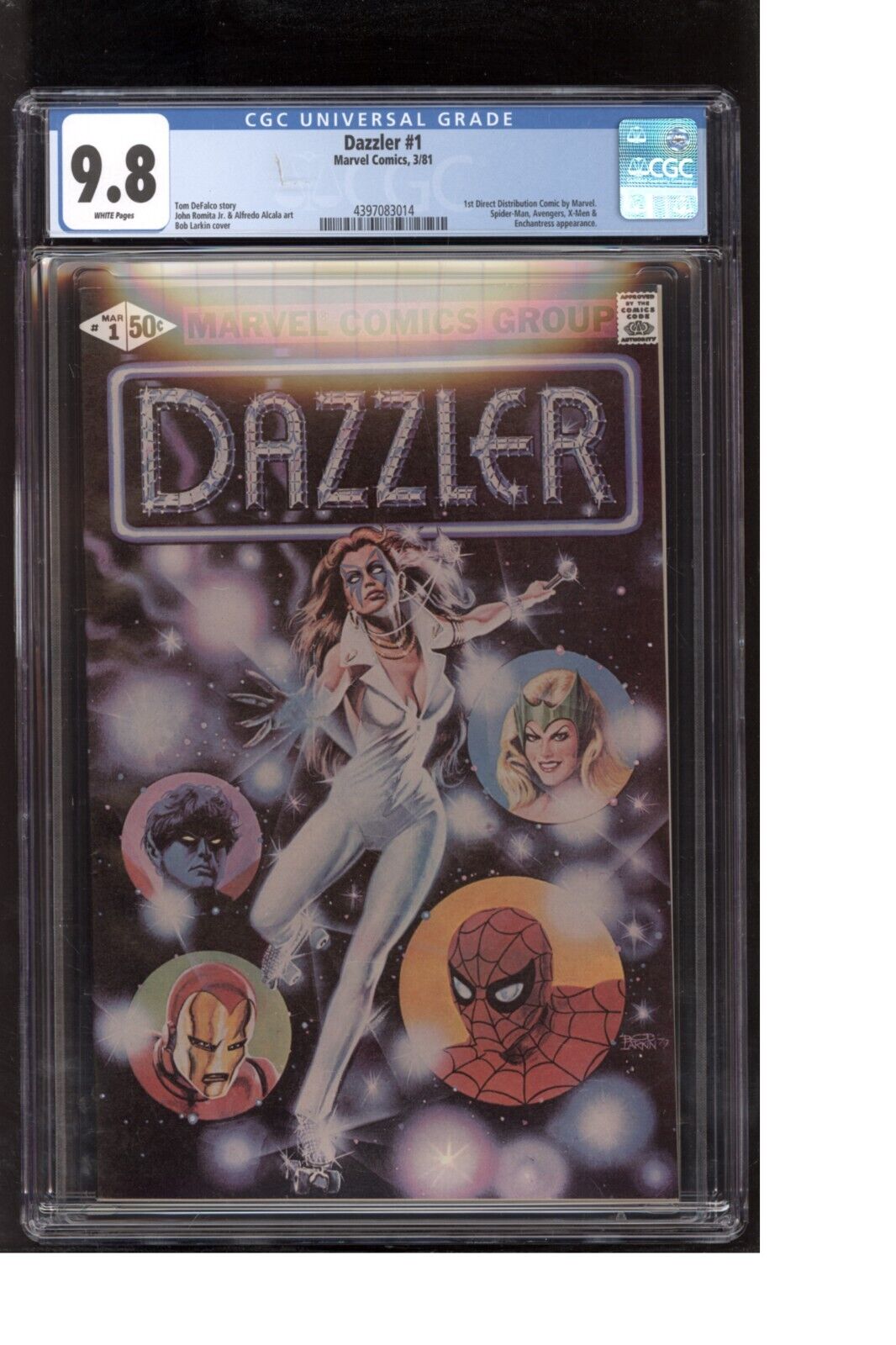 Dazzler 1 CGC 9.8 1st Direct Distribution Marvel Comic Bob Larkin Cover 1981