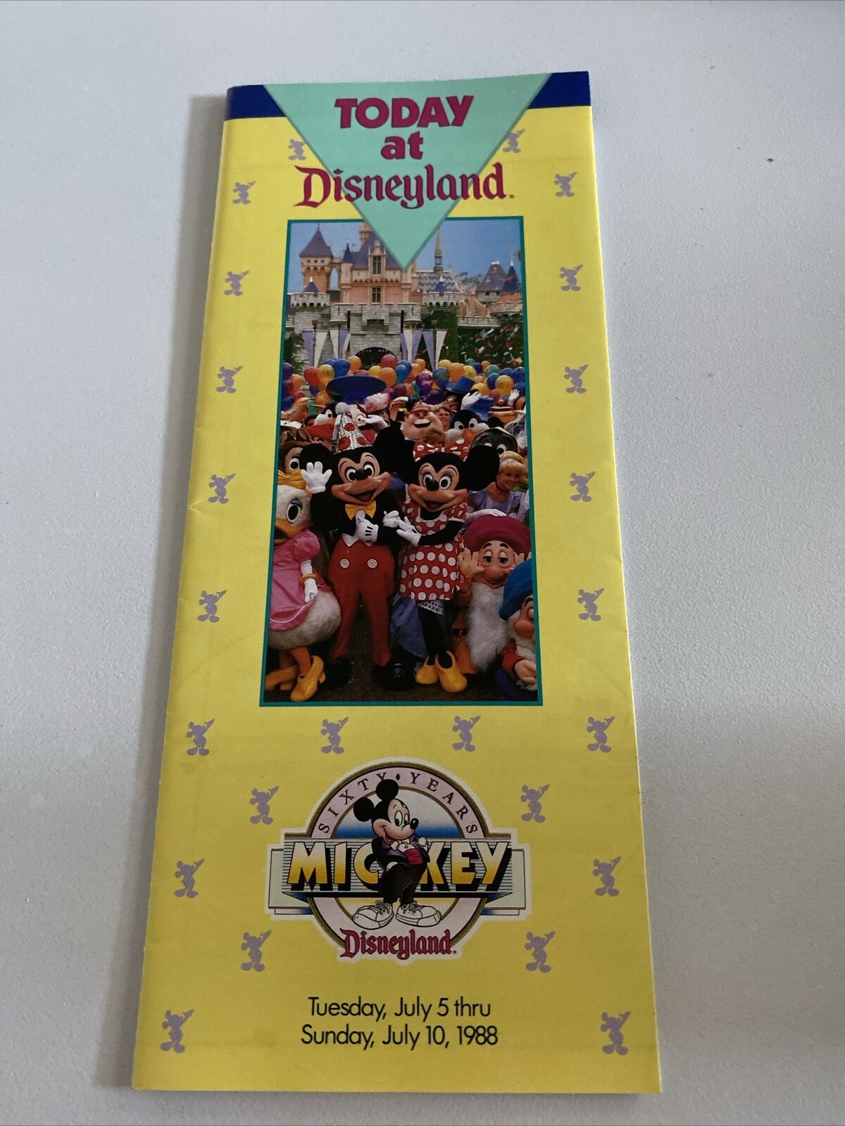 TODAY AT DISNEYLAND July 5-10, 1988 Sixty Years of Mickey BROCHURE Fold Out
