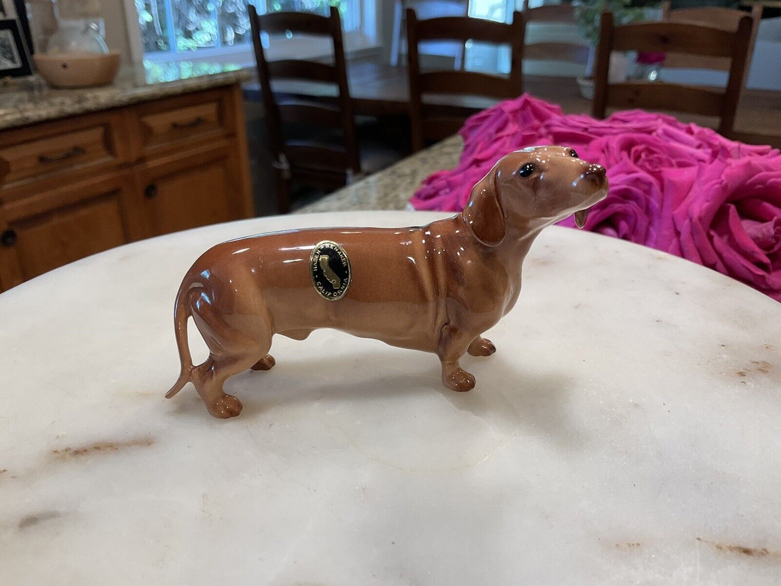San Dimas Hagen Renaker Dachshund Dog Knobby Figurine With Original Sticker