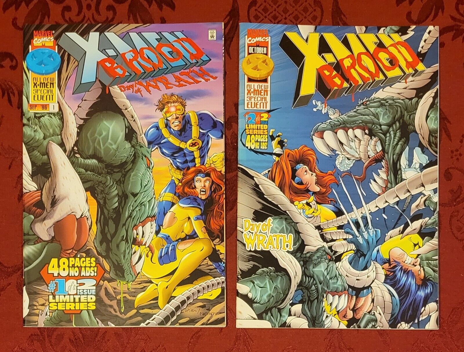 X-Men Vs. the Brood Day Of Wrath 1-2 Complete Series 1996 Marvel