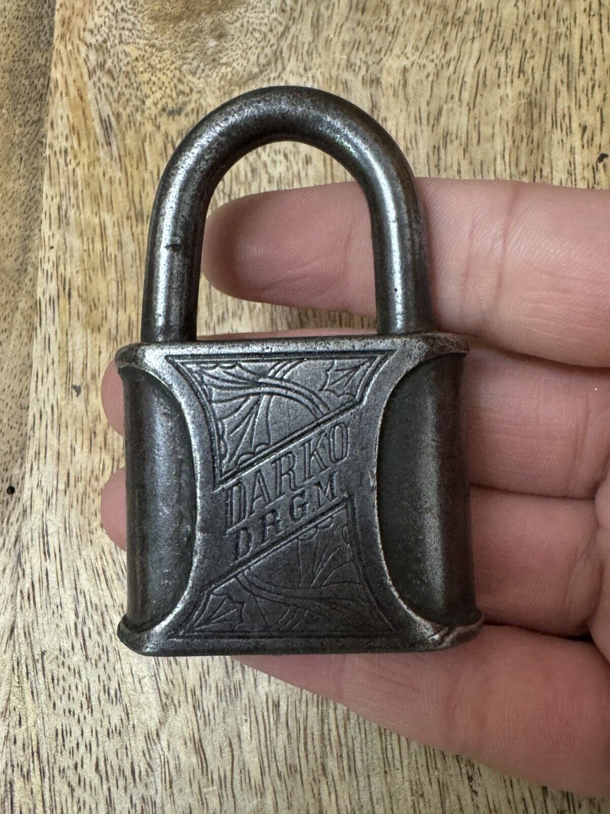 Vintage Antique Old D.R.G.M. Germany Padlock No Key Lock