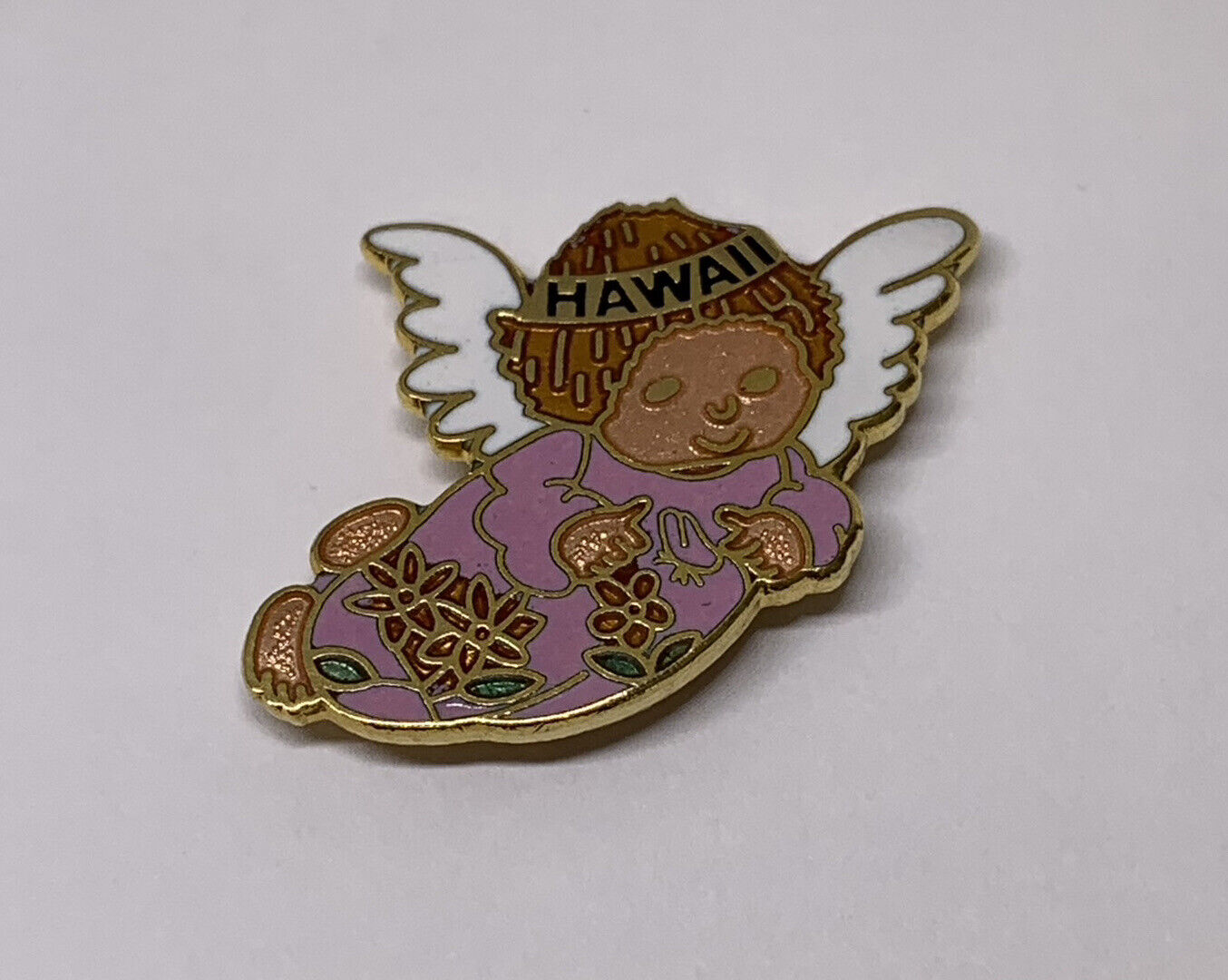 Hawaii Pink Guardian Angel with Flower Travel Souvenir Lapel Pin (60)