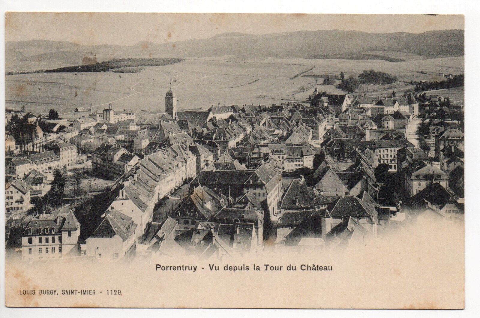SWITZERLAND Canton of JURA PORRENTRUY seen from the refouss tower