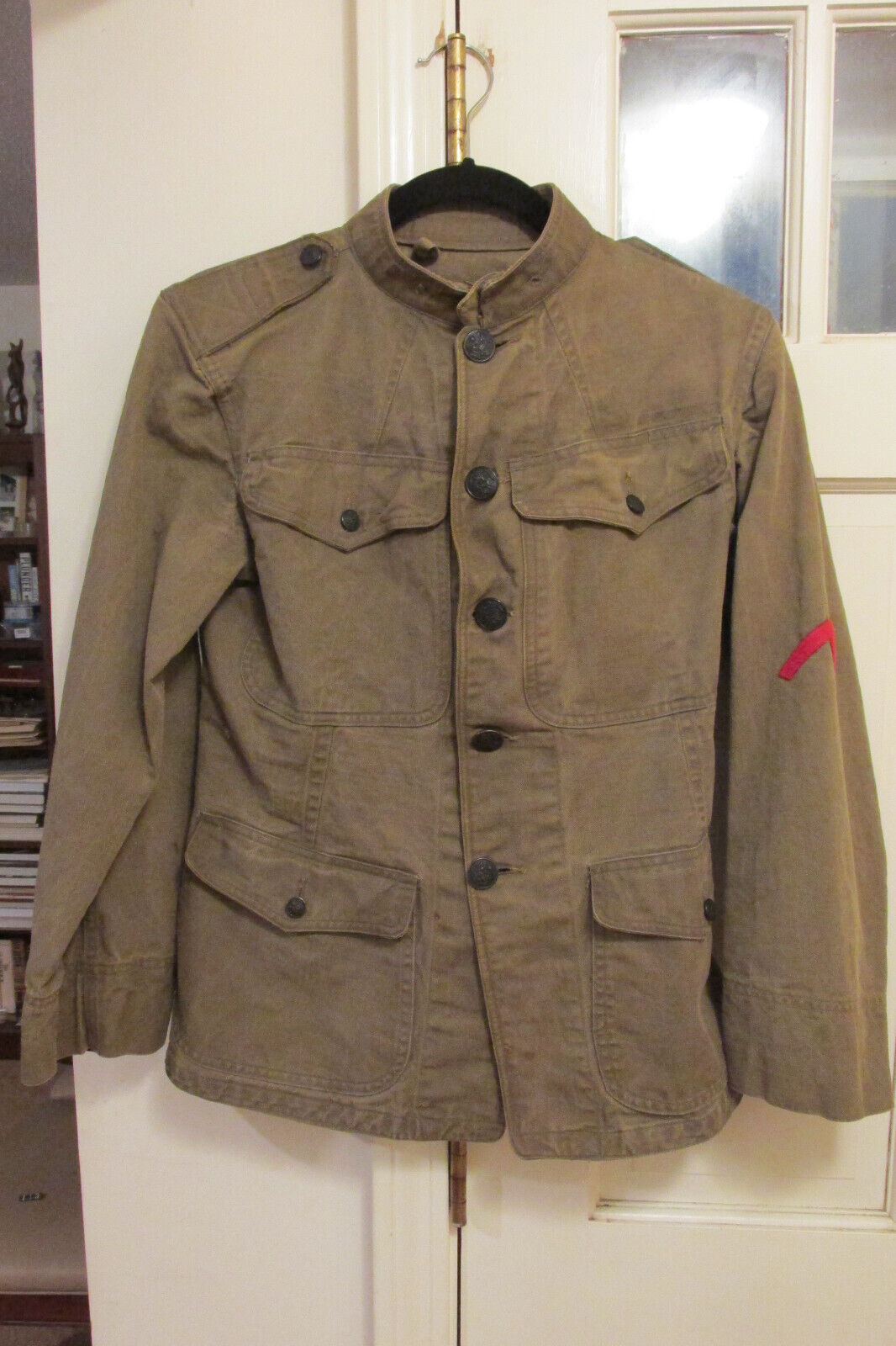WW1 tunic (denim type) breeches leather leggings, holster
