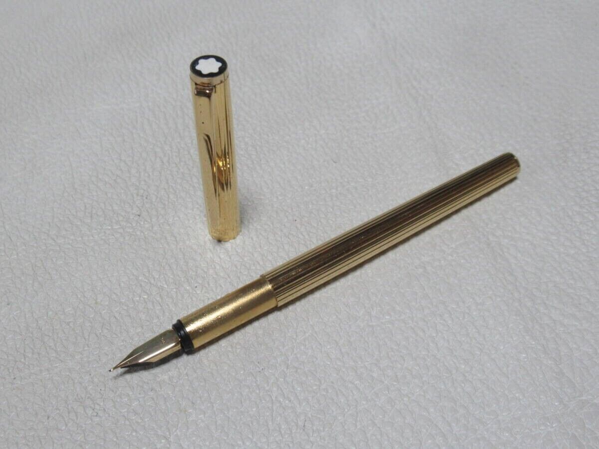 MONTBLANC Fountain Pen Nobless Gold 20K Plated Nib F 14K Vintage 1980s