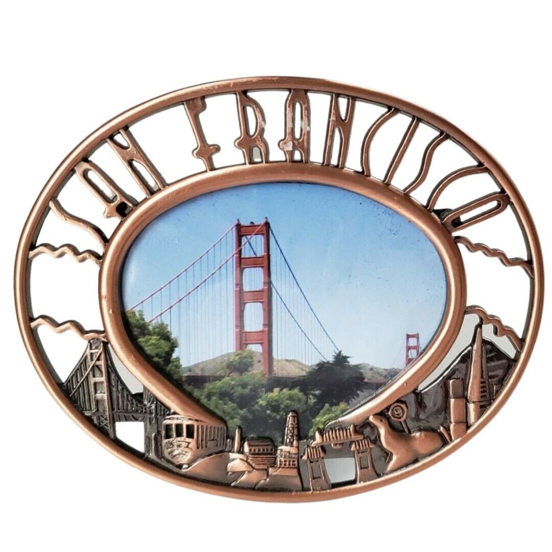 Small San Francisco Famous Attractions Copper Tone Cut Out Frame