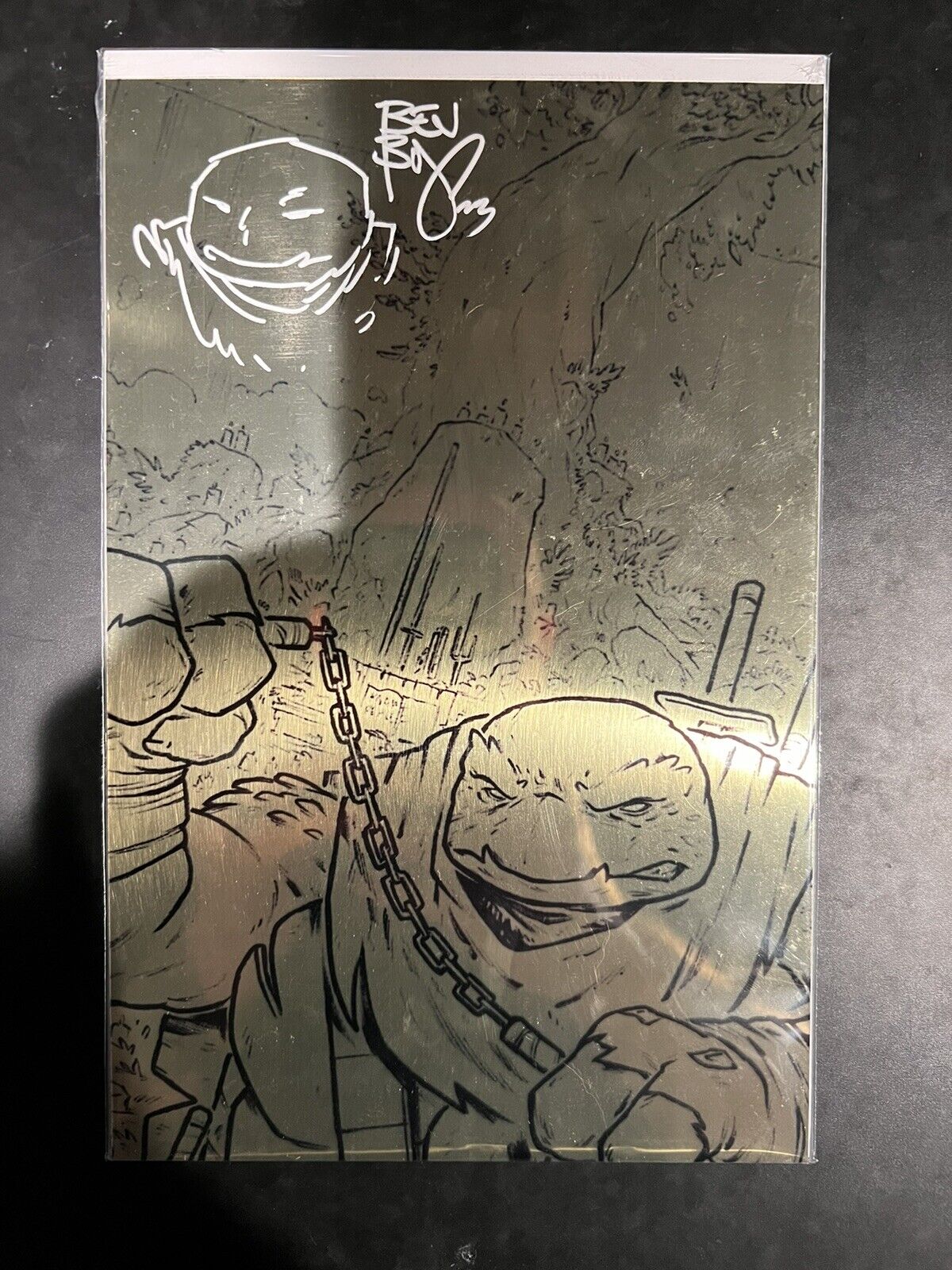 TMNT The Last Ronin Lost Years #1 Mud Pit variant Ben Bishop Limited Metal cover