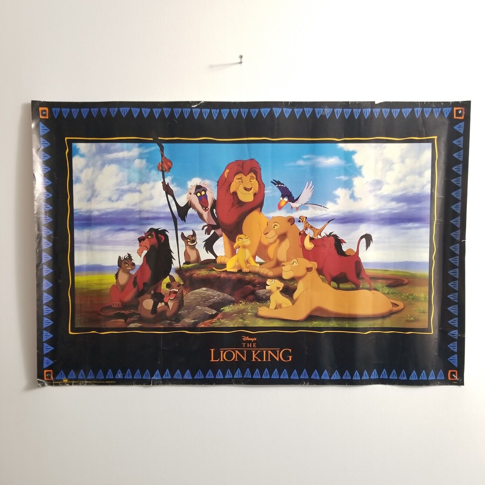 Vintage Disney Wall Poster 90s The Lion King Made In USA 