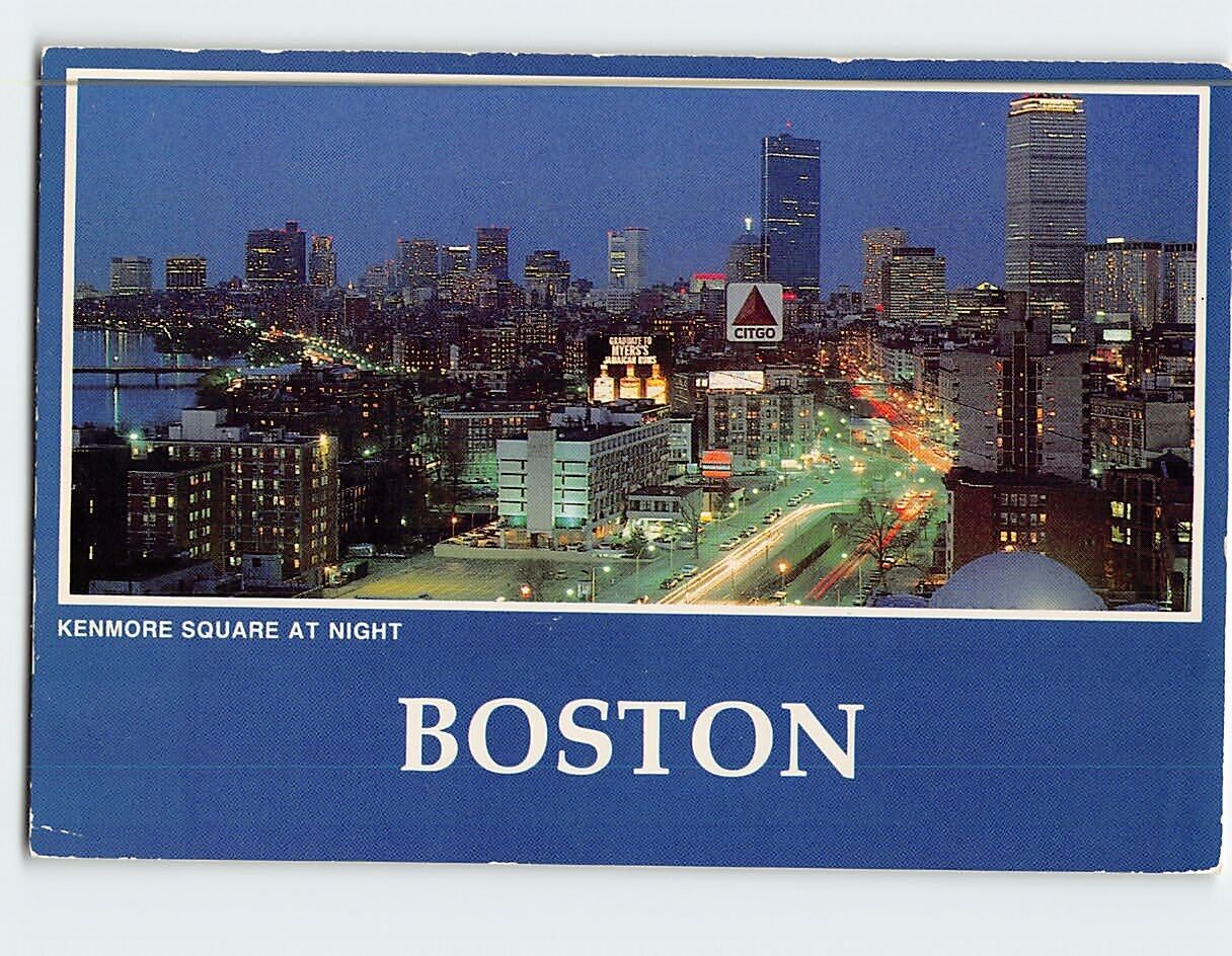 Postcard Kenmore Square At Night Boston Massachusetts USA