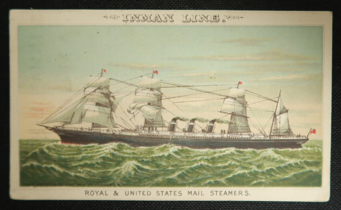 Inman Line Royal & United States Mail Steamers Trade Card Ocean Liner Schmidten