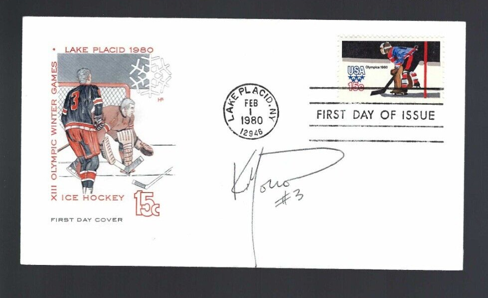 Ken Morrow signed cover 1980 US Olympic Hockey Gold Medal Winner