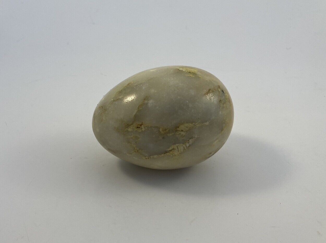 Vintage Polished Stone Egg Paperweight Art Decide