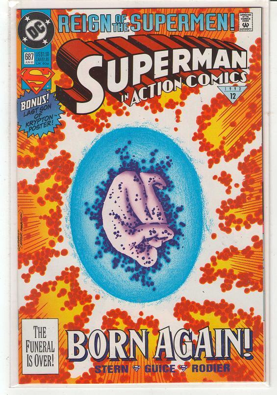 Action Comics #687 Reign of the Supermen Superman 2nd print variant 9.6
