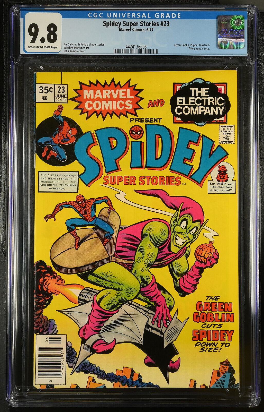 SPIDEY SUPER STORIES 23 CGC 9.8 ONLY 10 ON CENSUS SPIDEY AND GREEN GOBLIN