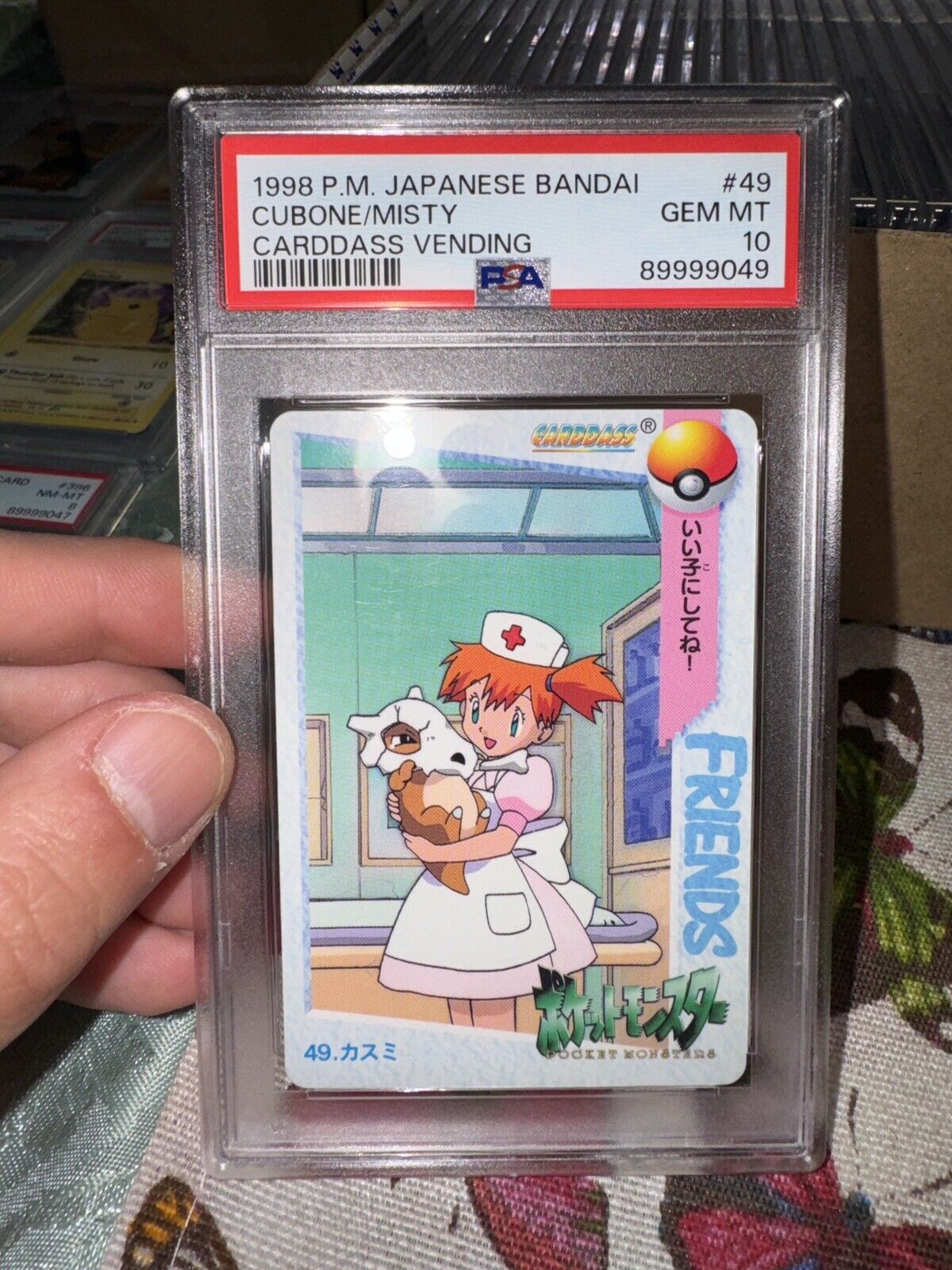 1998 Pokemon Cards Misty & Cubone Bandai Anime Carddass Collection PSA 10 Gem