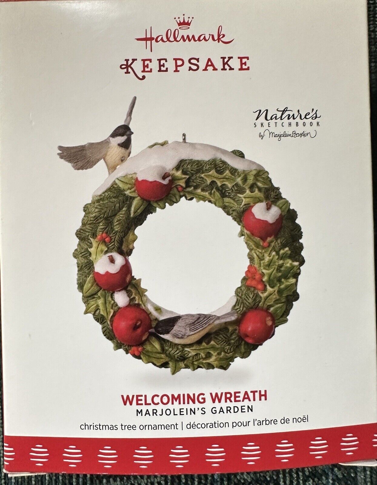 2017 Hallmark Marjolien Bastin Garden Series “Welcoming Wreath” Kpsake Ornament.