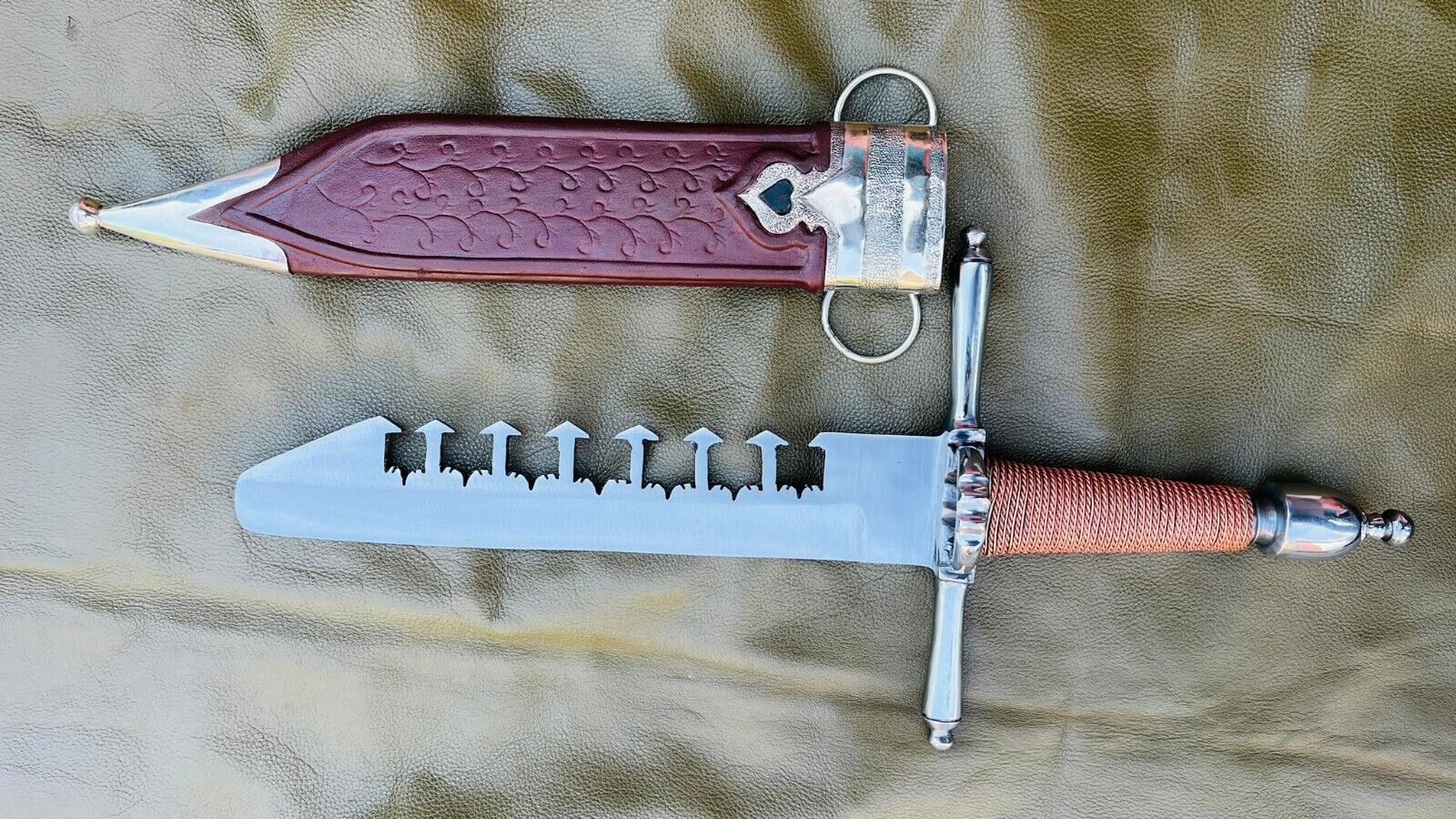 EGKH-11 Inches Sword Breaker dagger-unique blade style - Medieval replica dagger