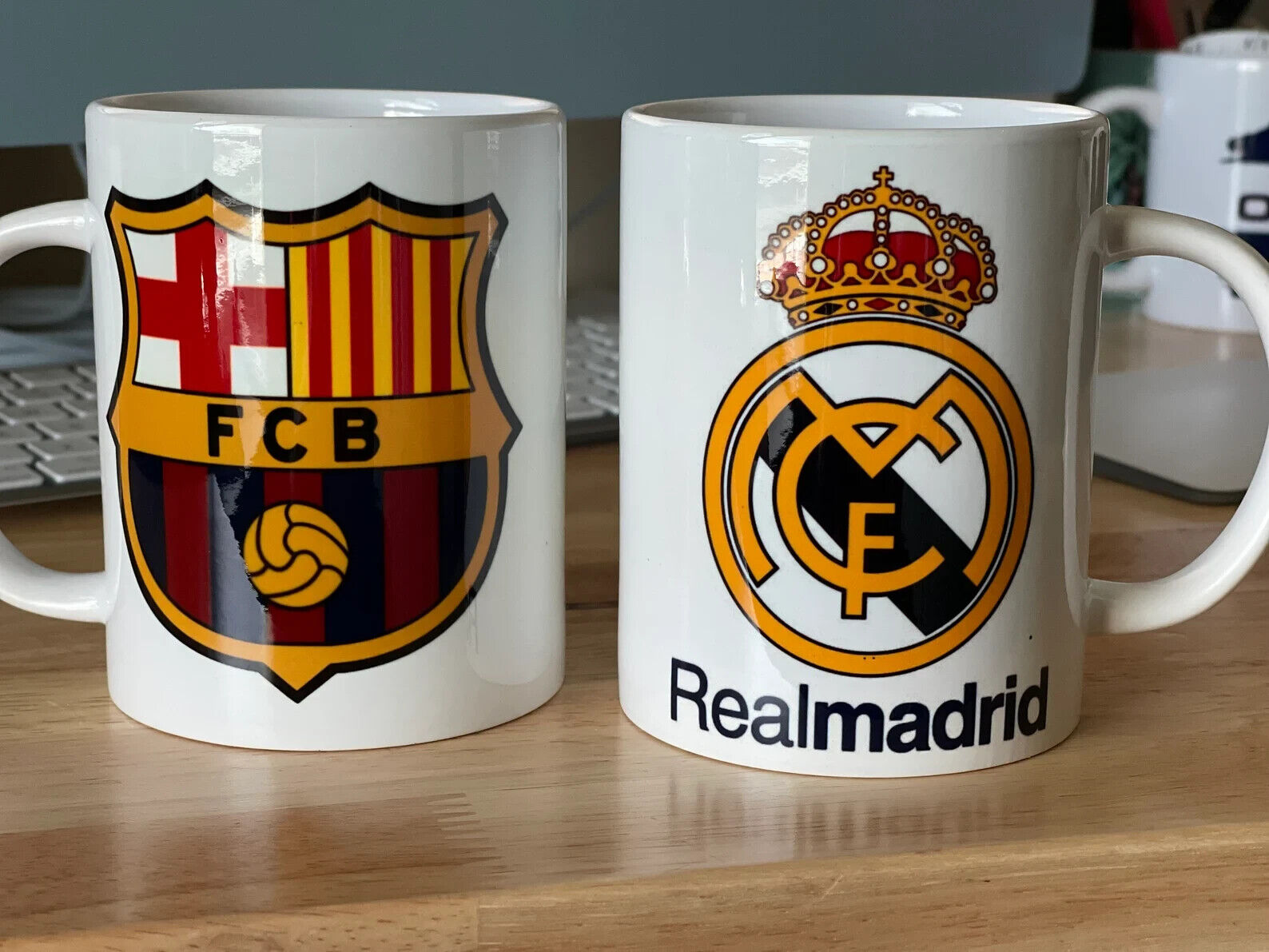 Premium 15 Oz Ceramic Soccer Mug for Real Madrid and FC Barcelona | Soccer