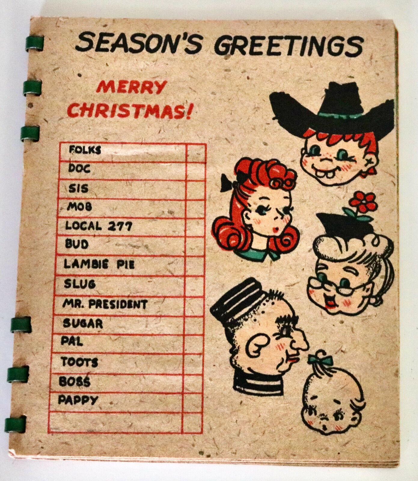 Hallmark vintage 1942 Seasons Greetings Merry Christmas booklet card