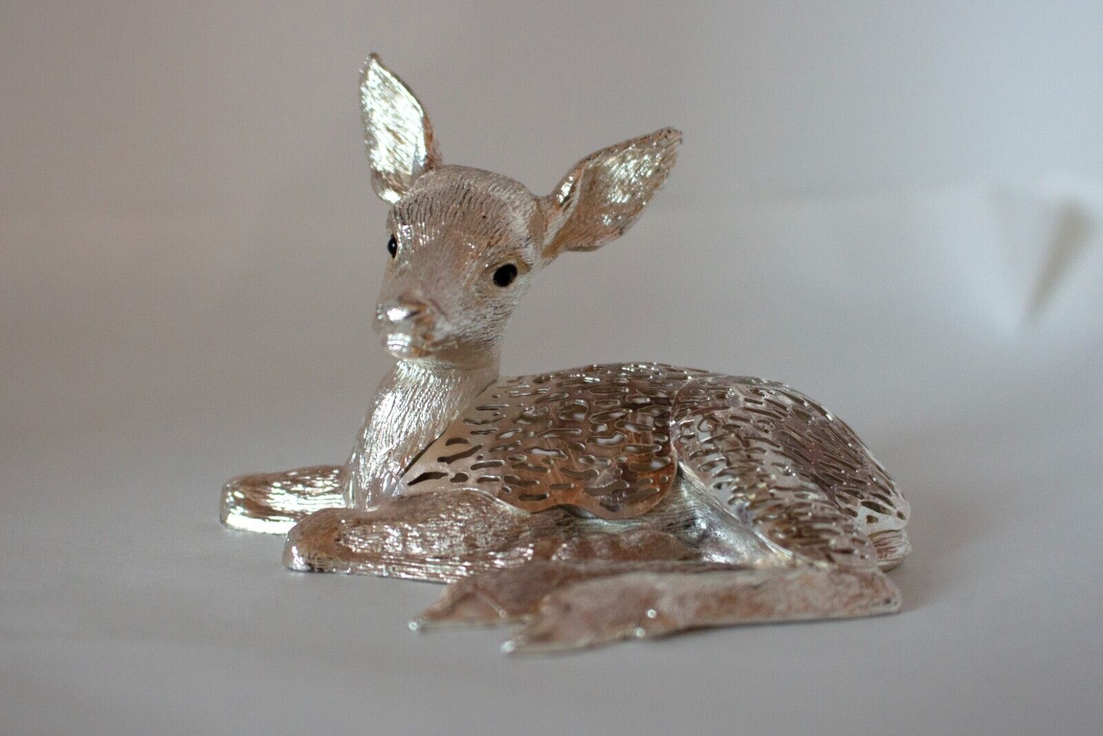 Christofle France Lumiere Silver Plate Fawn Deer Animal Figurine