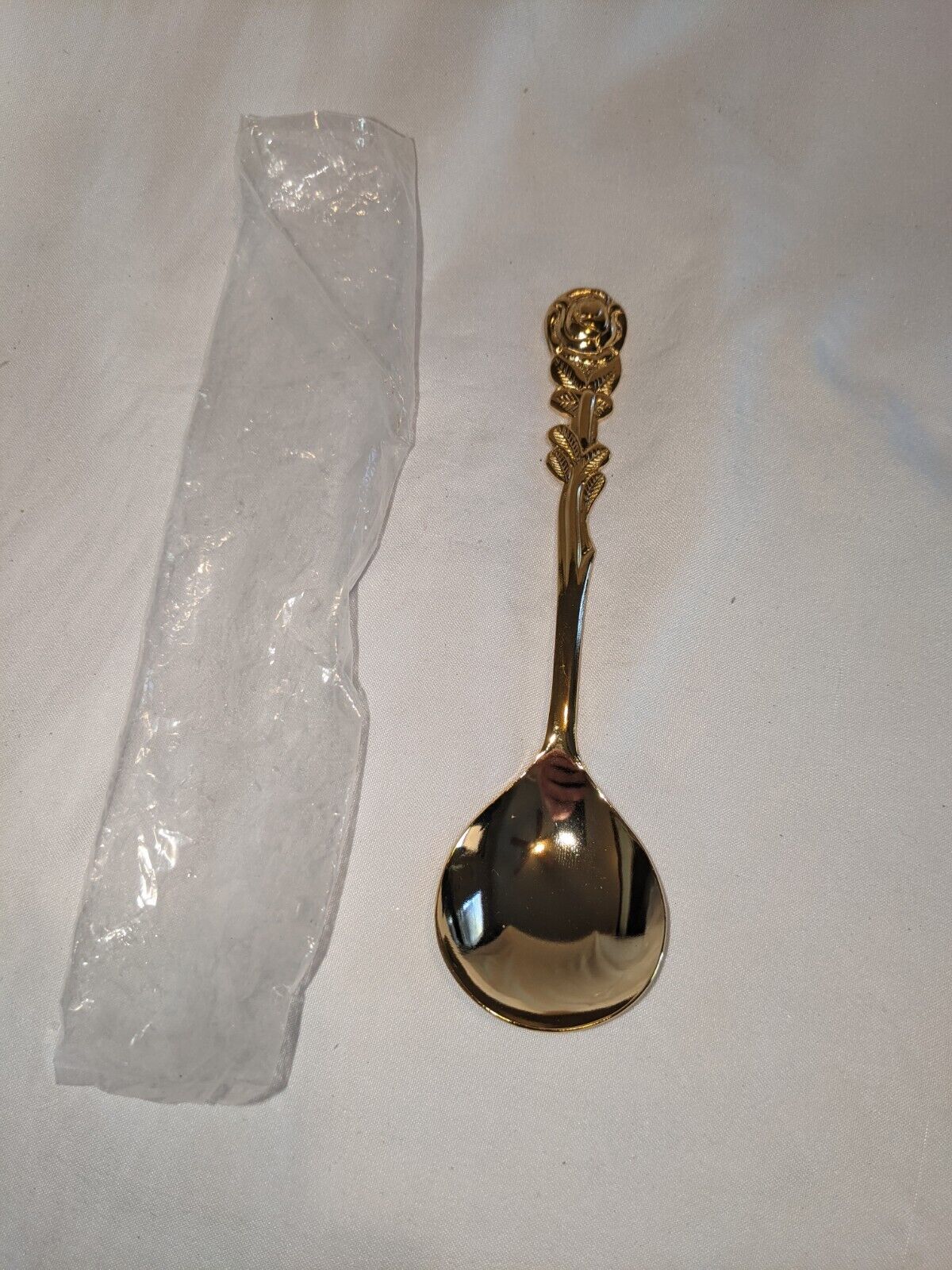 Vintage Rostfrei Gold Plated Lot of Spoon With Rose Replacement Pc