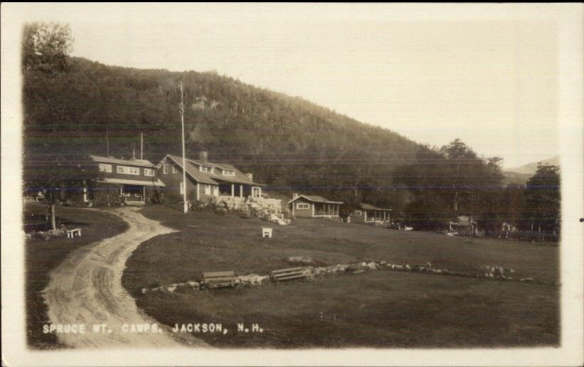 Jackson NH Spruce Mtn Camps c1920 Real Photo Postcard
