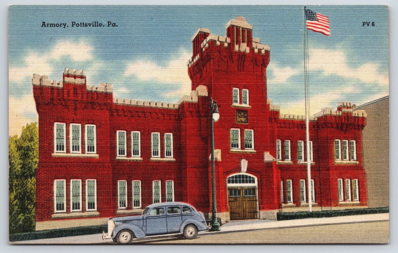 Pottsville PA-Pennsylvania, National Guard Armory, Antique, Vintage Post Card
